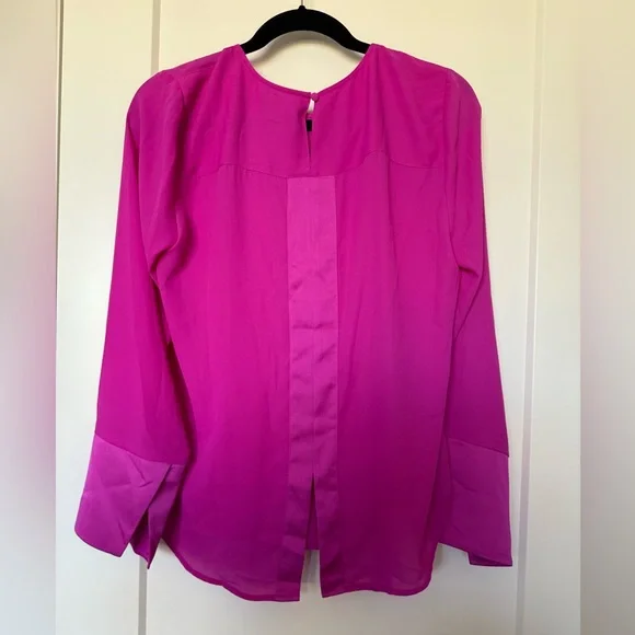 NWT J. Crew Pleated Front Tuxedo Shirt Neon Plum - Picture 2 of 3